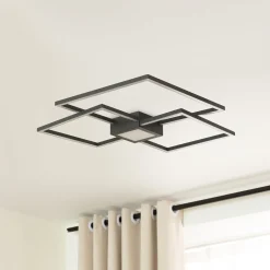 Lindby LED-kattovalaisin Duetto, 65 cm, antrasiitti, 38 W, alumiini