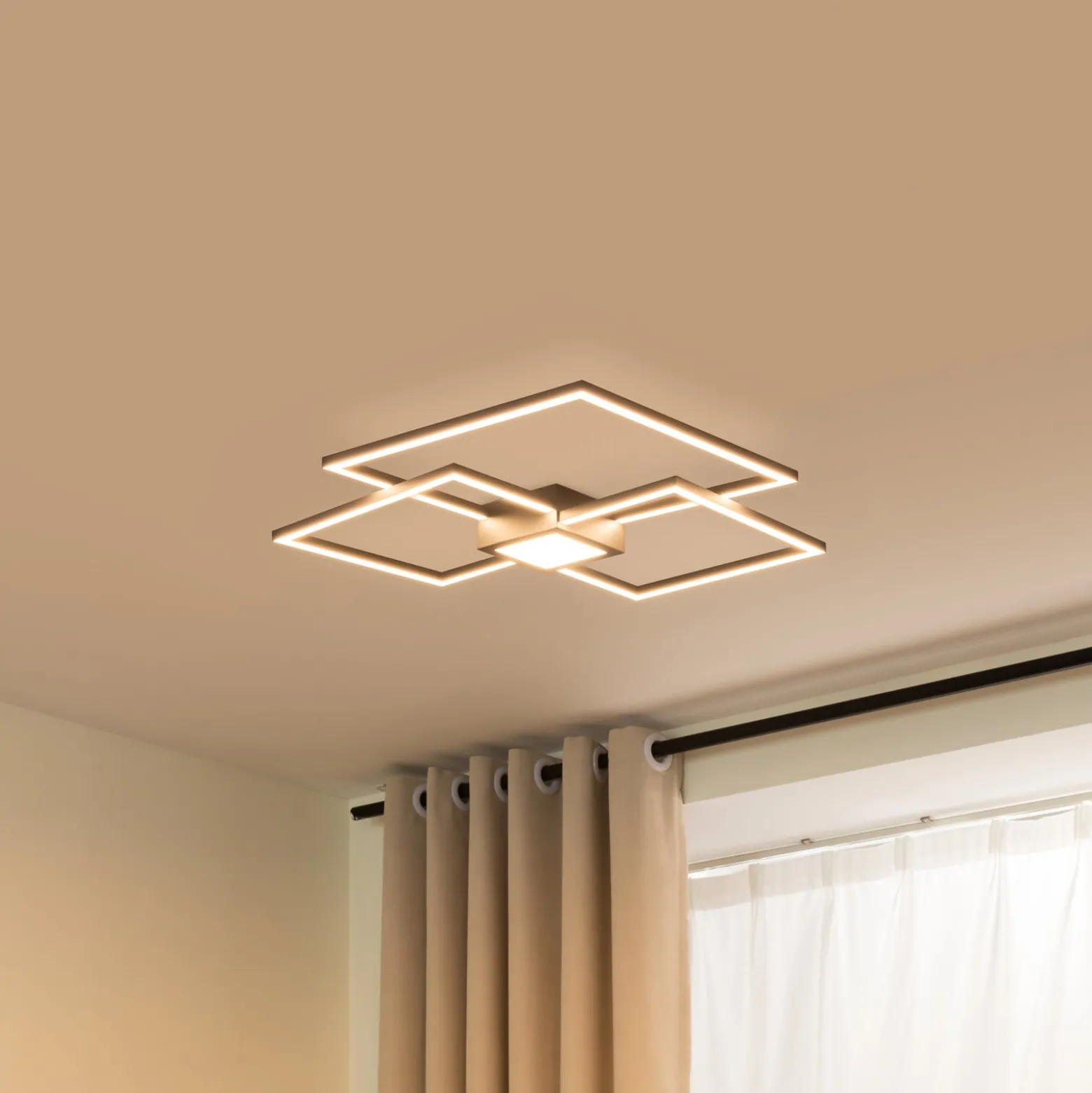 Lindby LED-kattovalaisin Duetto, 65 cm, antrasiitti, 38 W, alumiini