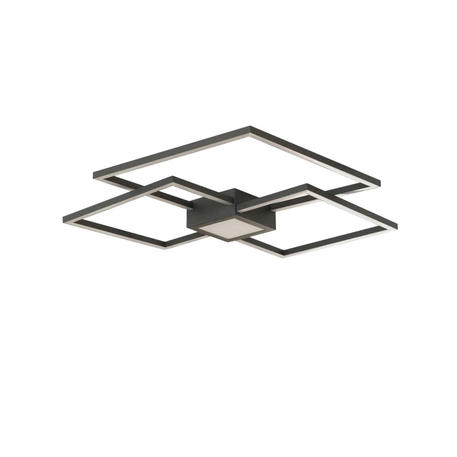 Lindby LED-kattovalaisin Duetto, 65 cm, antrasiitti, 38 W, alumiini