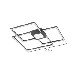 Lindby LED-kattovalaisin Duetto, 65 cm, antrasiitti, 38 W, alumiini