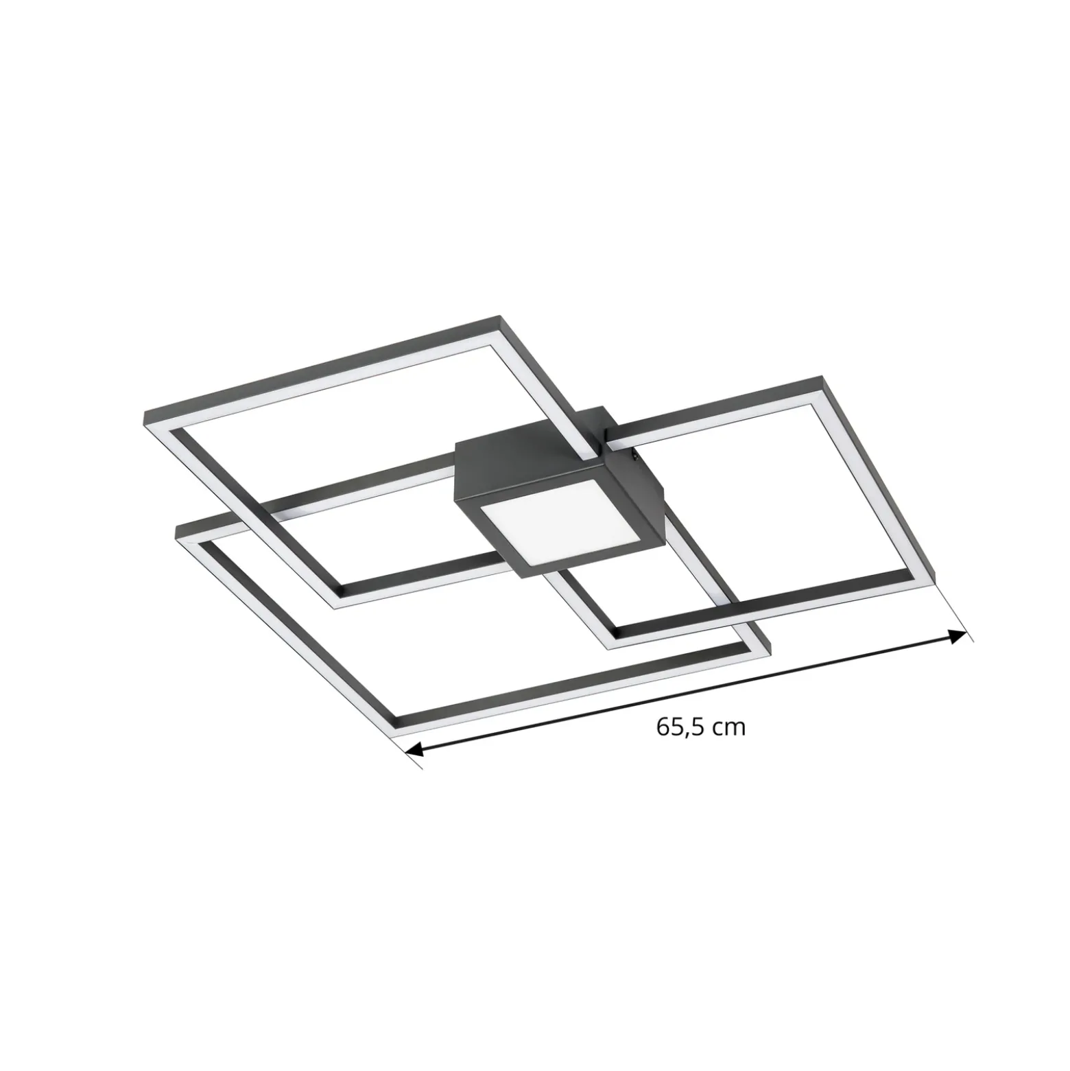 Lindby LED-kattovalaisin Duetto, 65 cm, antrasiitti, 38 W, alumiini