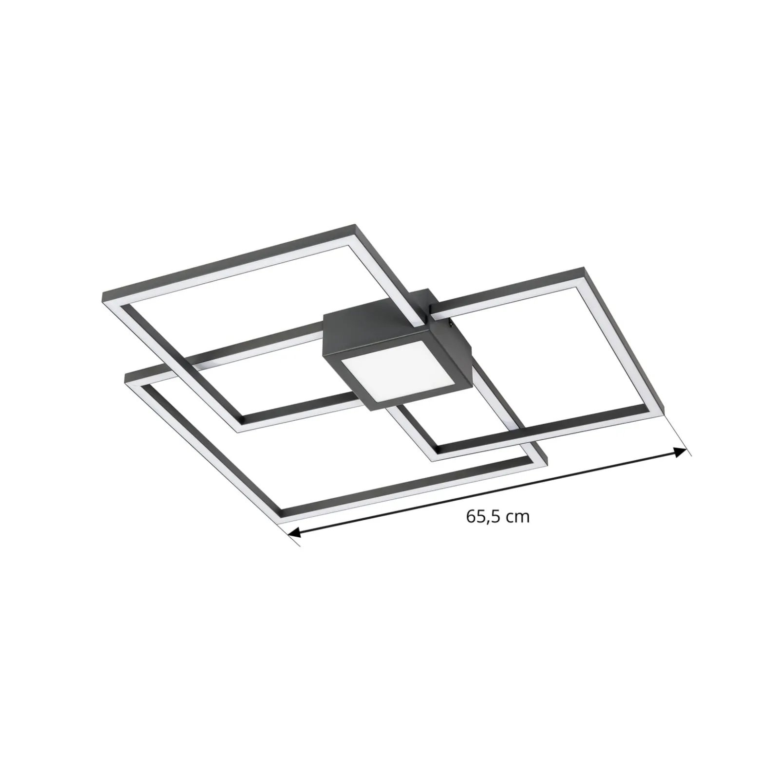 Lindby LED-kattovalaisin Duetto, 65 cm, antrasiitti, 38 W, alumiini