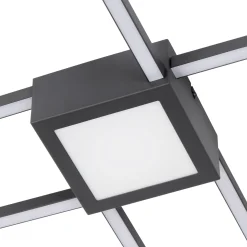 Lindby LED-kattovalaisin Duetto, 65 cm, antrasiitti, 38 W, alumiini