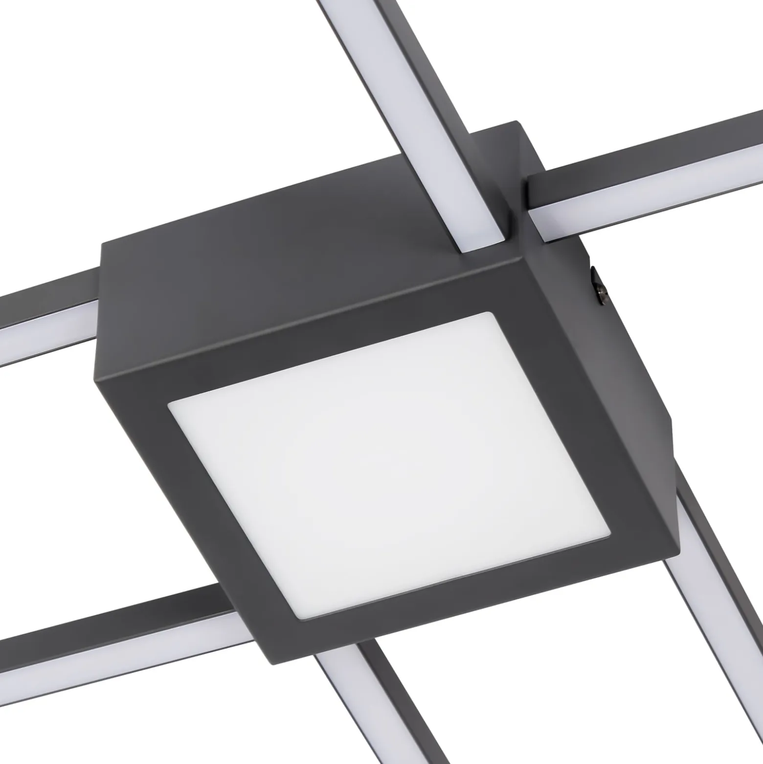Lindby LED-kattovalaisin Duetto, 65 cm, antrasiitti, 38 W, alumiini