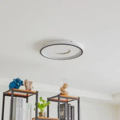Lindby LED-kattovalaisin Edenia, musta/valkoinen, CCT, Ø 51 cm
