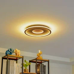 Lindby LED-kattovalaisin Edenia, musta/valkoinen, CCT, Ø 51 cm