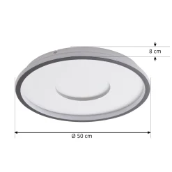 Lindby LED-kattovalaisin Edenia, musta/valkoinen, CCT, Ø 51 cm