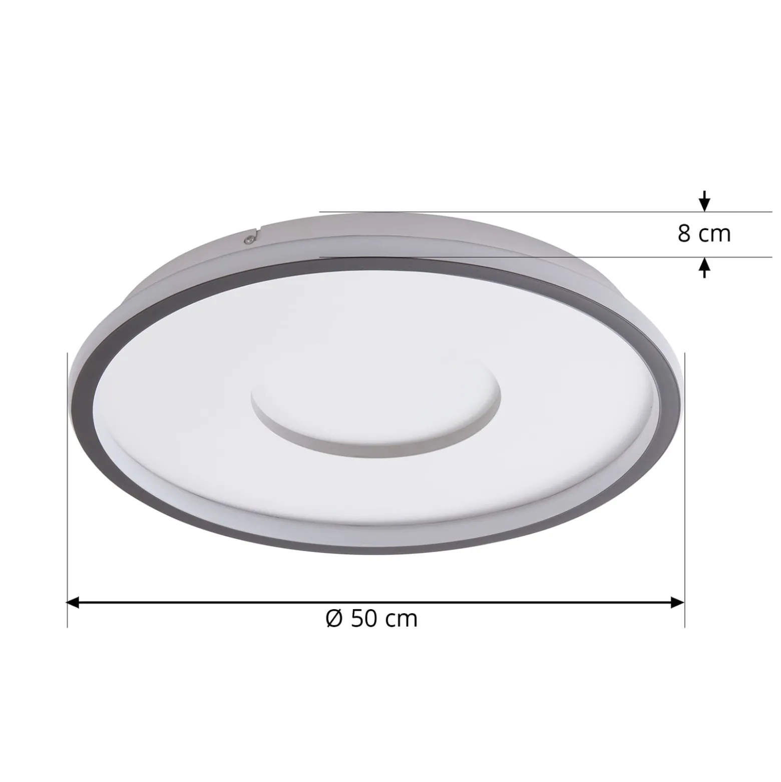 Lindby LED-kattovalaisin Edenia, musta/valkoinen, CCT, Ø 51 cm