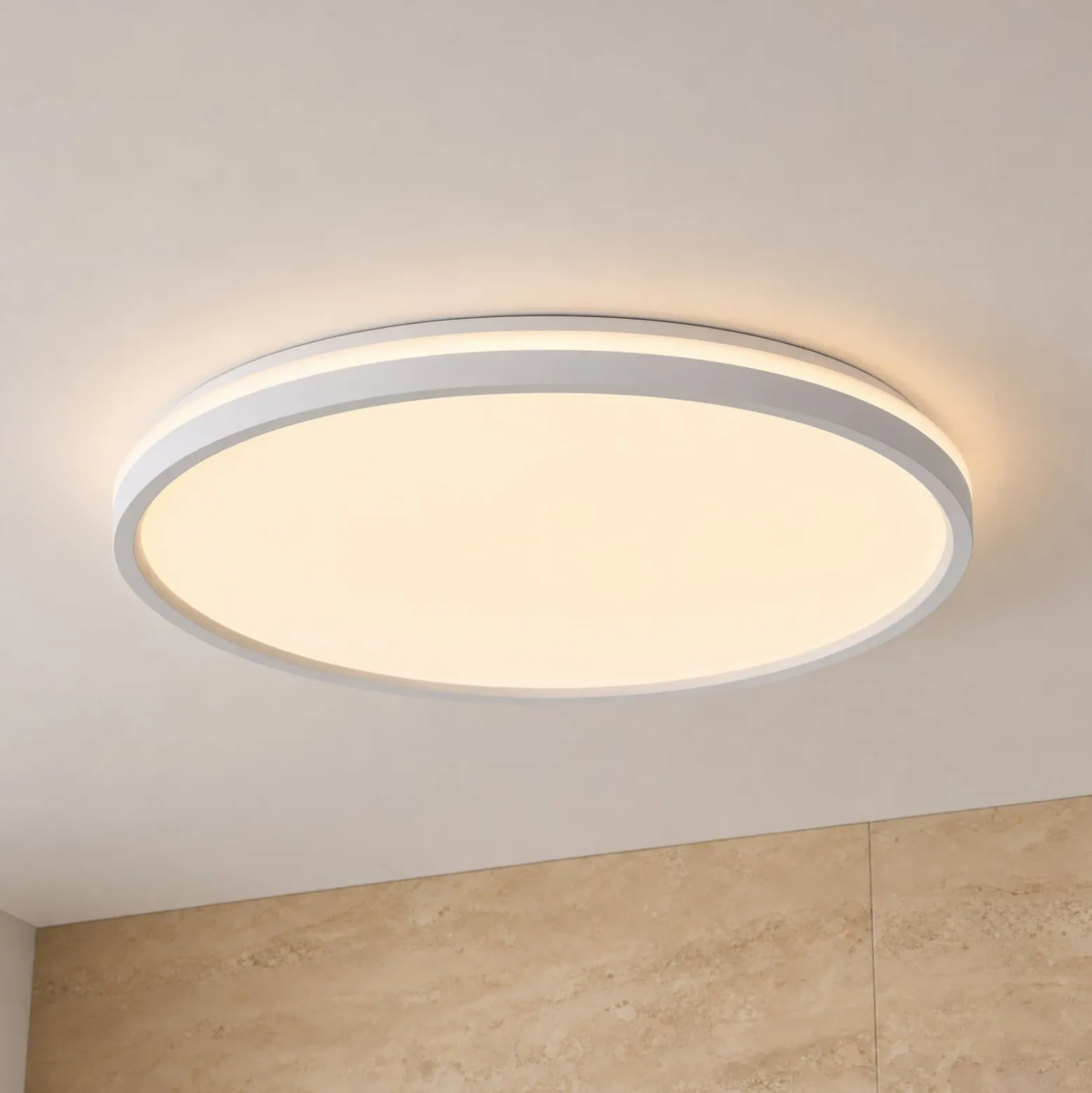 Lindby LED-kattovalaisin Edmund, valkoinen, Ø 39 cm, CCT, IP44