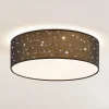 Lindby LED-kattovalaisin Ellamina, 40 cm, musta, tekstiili