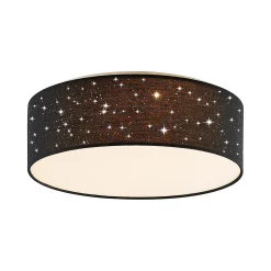 Lindby LED-kattovalaisin Ellamina, 40 cm, musta, tekstiili