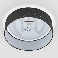 Lindby LED-kattovalaisin Ellamina, 40 cm, musta, tekstiili