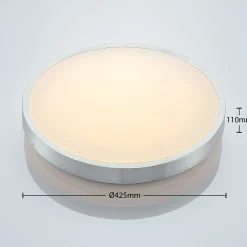 Lindby LED-kattovalaisin Emelie, Ø 42 cm, alumiininvärinen, metallia