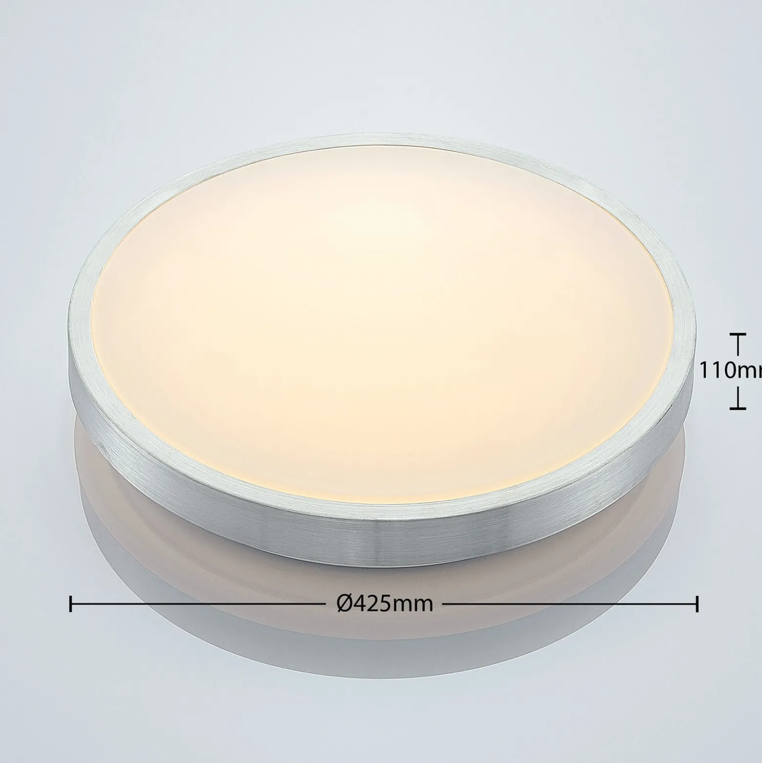 Lindby LED-kattovalaisin Emelie, Ø 42 cm, alumiininvärinen, metallia