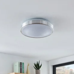 Lindby LED-kattovalaisin Emelie, Ø 27 cm, alumiininvärinen, metallia