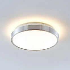 Lindby LED-kattovalaisin Emelie, Ø 27 cm, alumiininvärinen, metallia