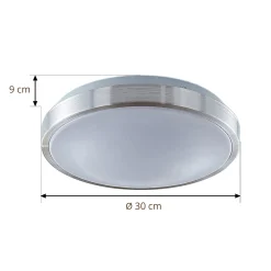 Lindby LED-kattovalaisin Emelie, Ø 27 cm, alumiininvärinen, metallia