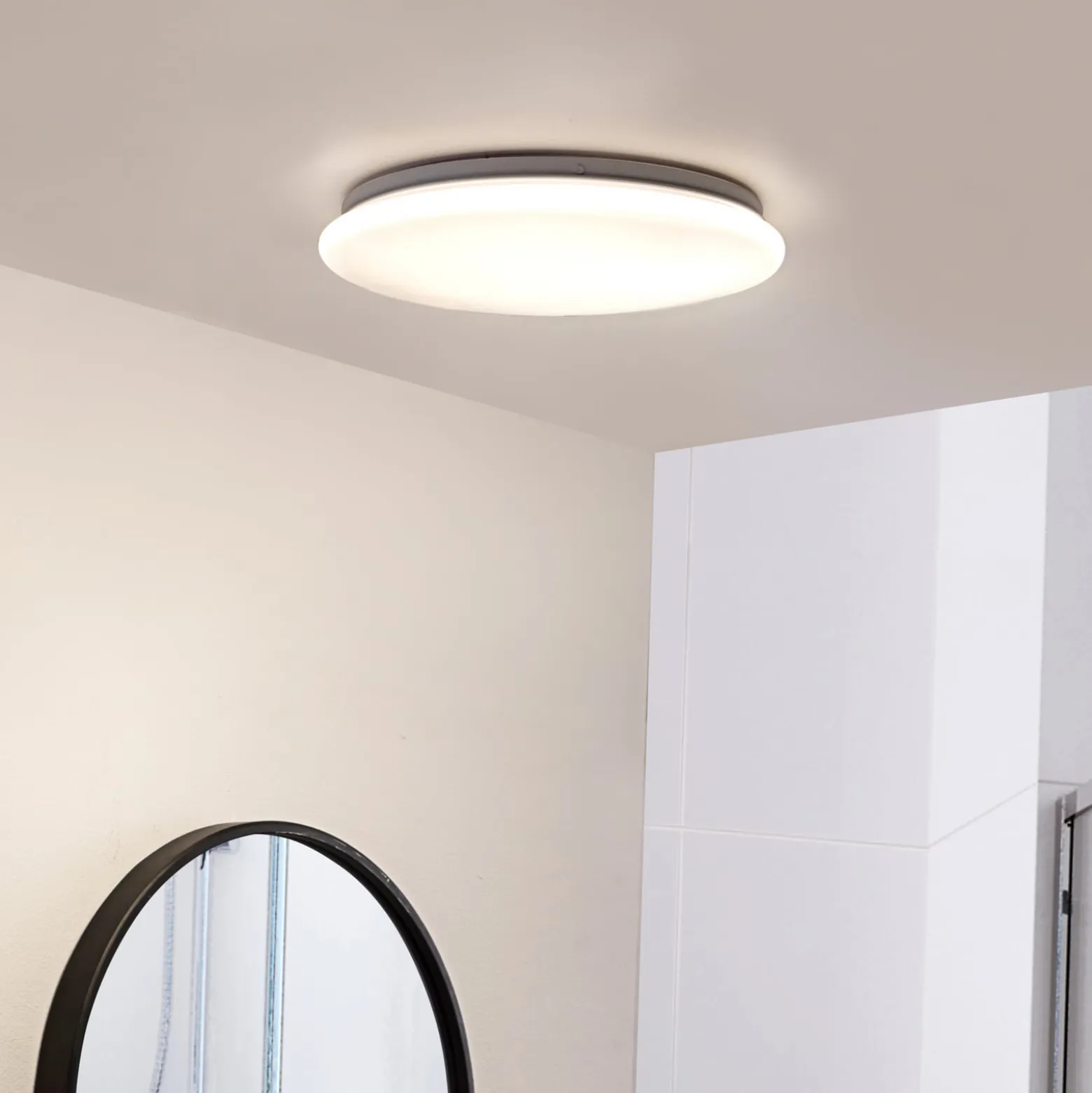 Lindby LED-kattovalaisin Eovi, Ø 33 cm, valkoinen, 3000 K, pyöreä