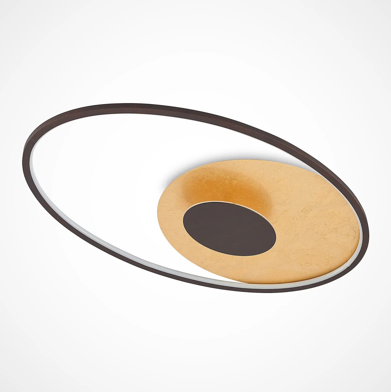 Lindby LED-kattovalaisin Feival, 73 cm, ruoste/ kulta, himmennettävä