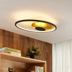 Lindby LED-kattovalaisin Feival, 61 cm, ruoste/kulta, himmennettävä
