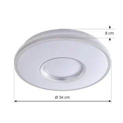 Lindby LED-kattovalaisin Furgo, hopea/valkoinen, muovi, IP44
