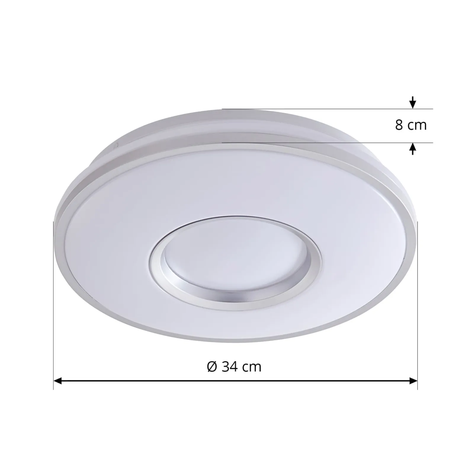 Lindby LED-kattovalaisin Furgo, hopea/valkoinen, muovi, IP44