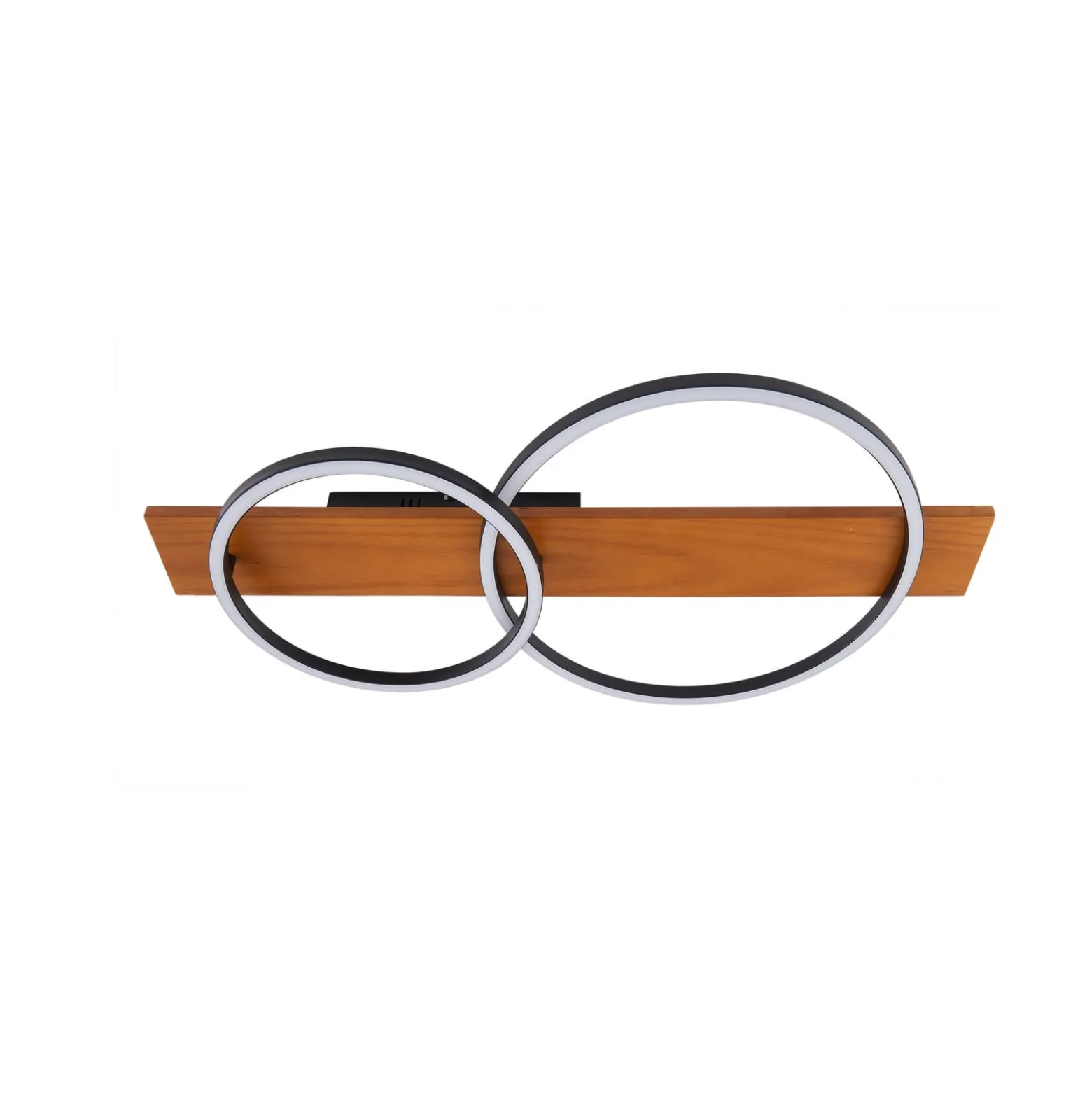 Lindby LED-kattovalaisin Galad, musta, puu, 2-valo, 75 cm