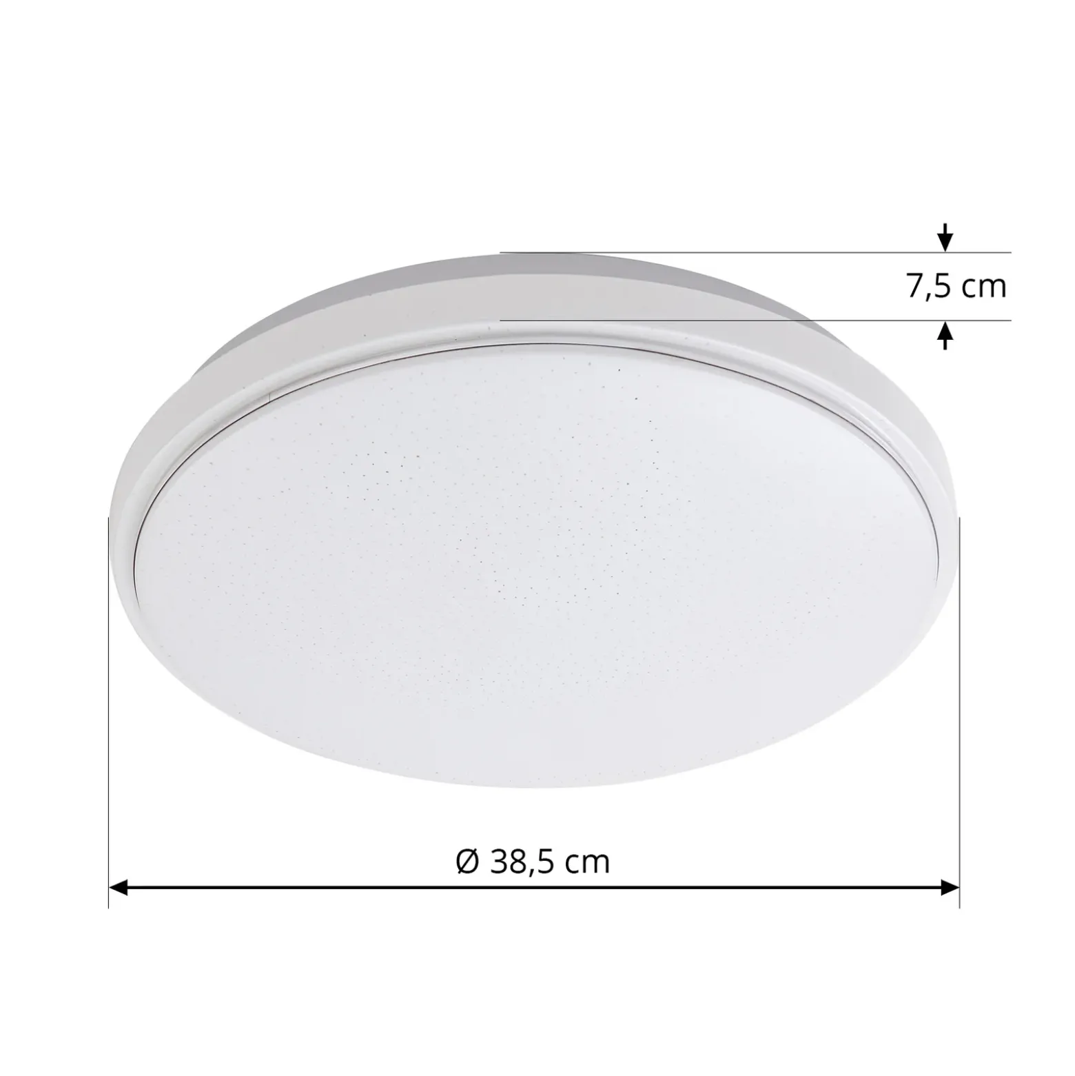 Lindby LED-kattovalaisin Glamo, Ø 39 cm, kromi, valkoinen, IP44