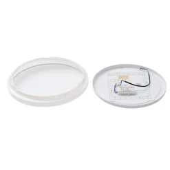 Lindby LED-kattovalaisin Glamo, Ø 39 cm, kromi, valkoinen, IP44