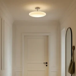 Lindby LED-kattovalaisin Gunda, valkoinen, lasi, Ø 48 cm, himmennettävä