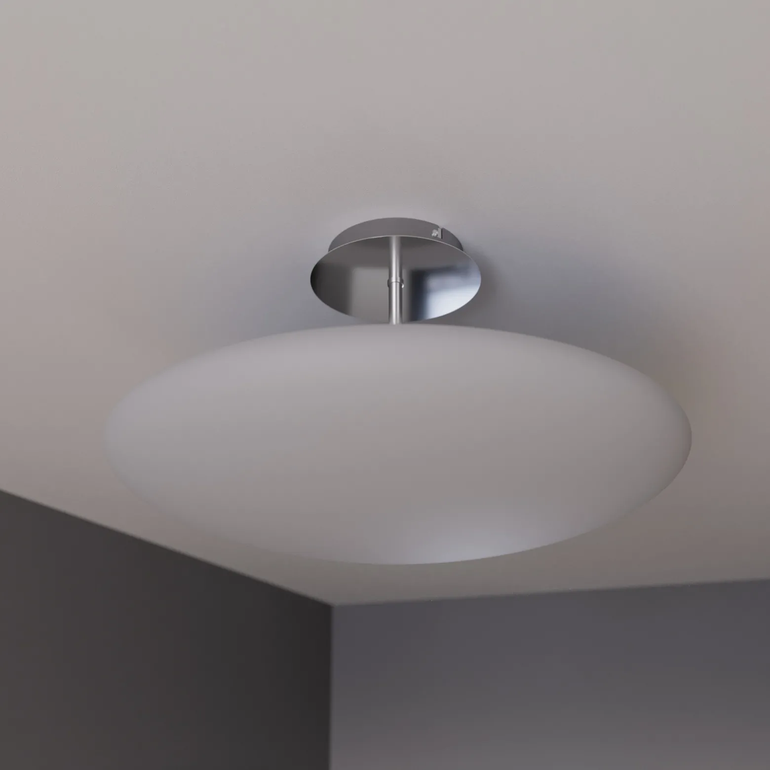 Lindby LED-kattovalaisin Gunda, valkoinen, lasi, Ø 48 cm, himmennettävä