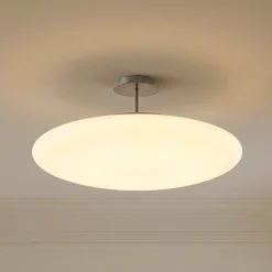 Lindby LED-kattovalaisin Gunda, valkoinen, lasi, Ø 48 cm, himmennettävä