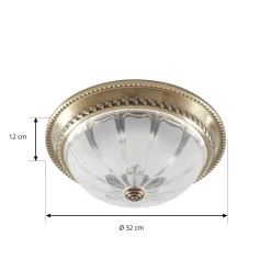 Lindby LED-kattovalaisin Henja, antiikkimessinki, Ø 32 cm, himmennettävä