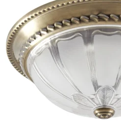 Lindby LED-kattovalaisin Henja, antiikkimessinki, Ø 32 cm, himmennettävä