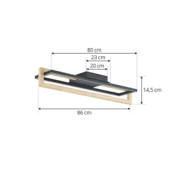 Lindby LED-kattovalaisin Holamu, 80 cm, puu