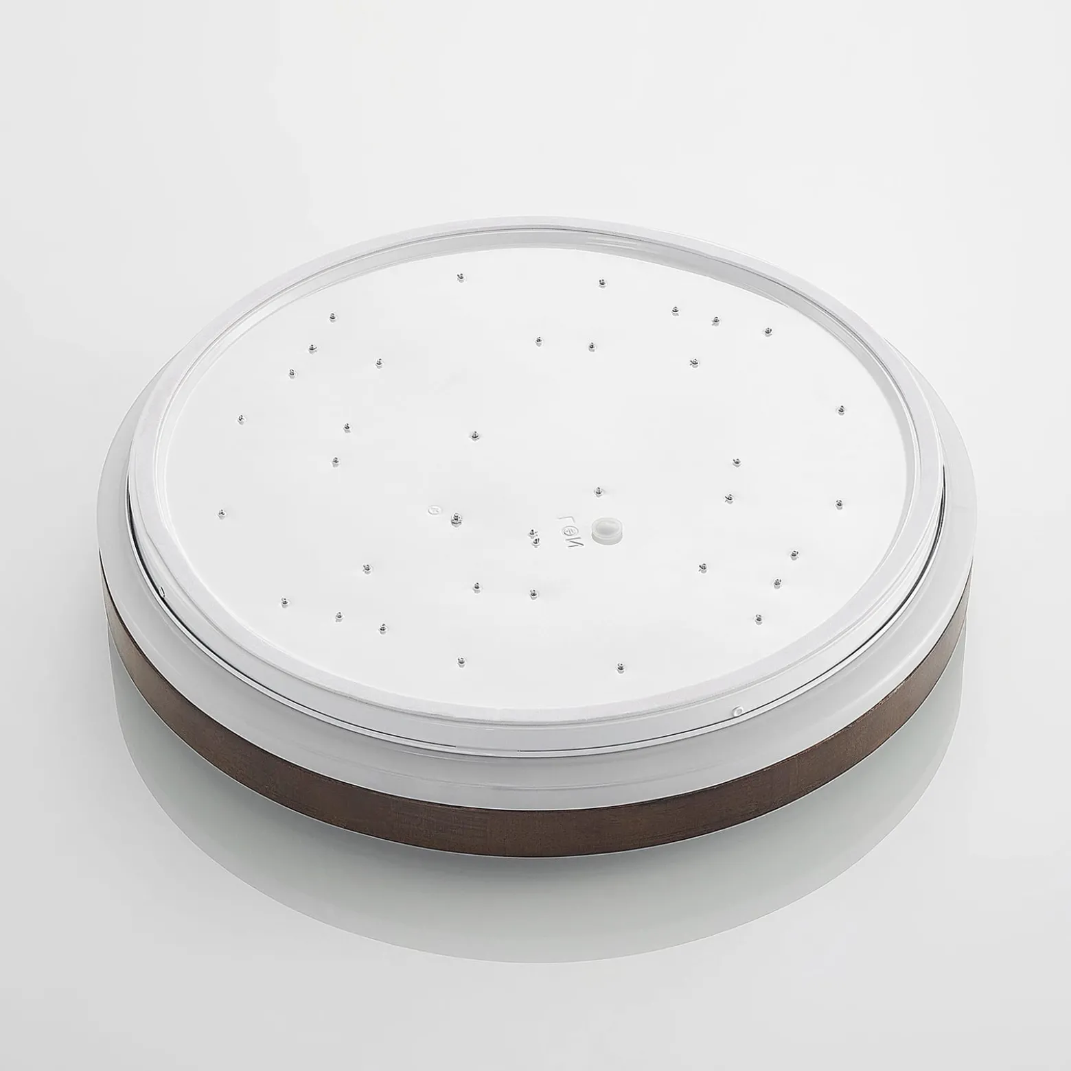 Lindby LED-kattovalaisin Hudsona, halkaisija 49 cm, puu, ruskea