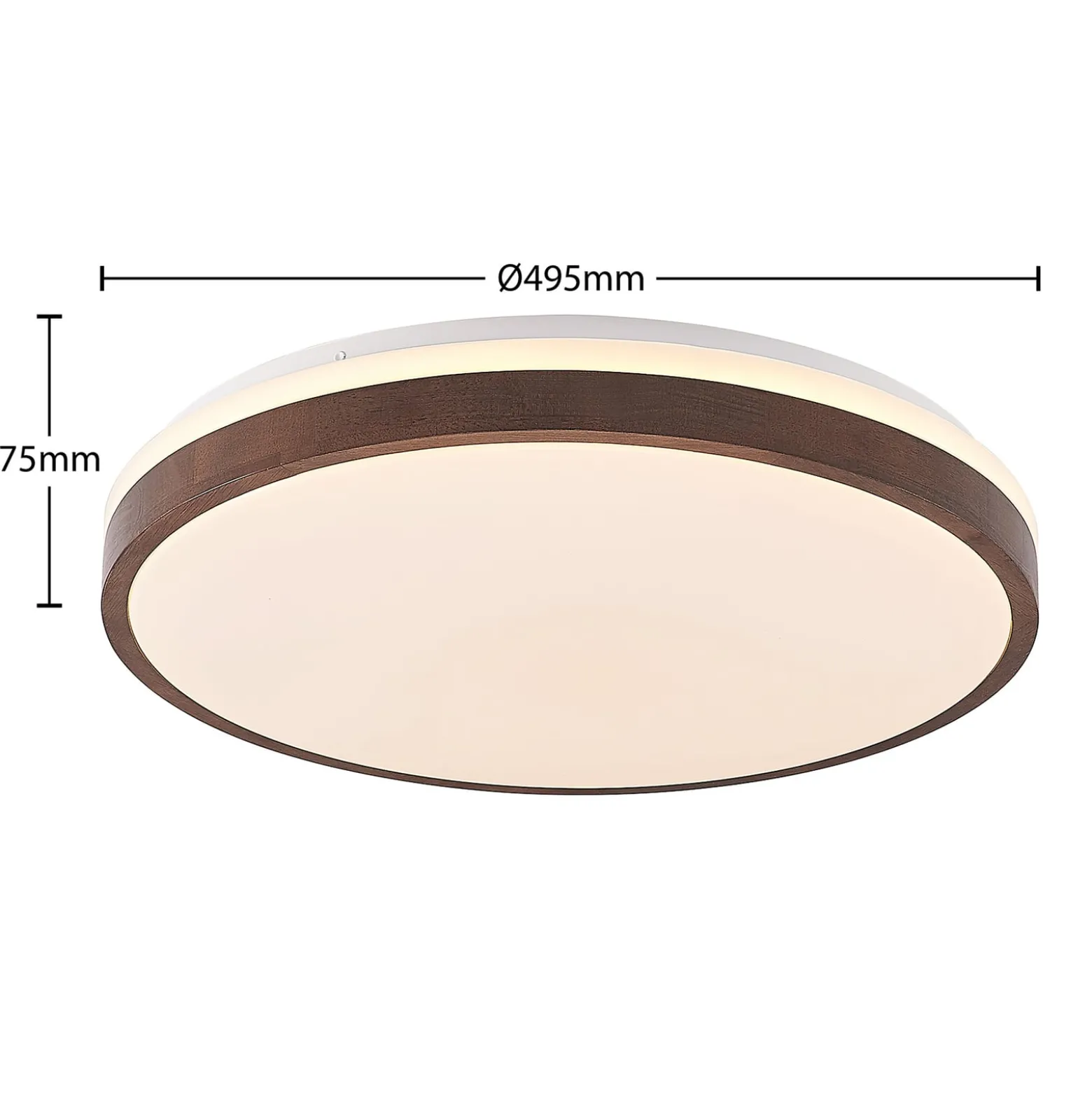 Lindby LED-kattovalaisin Hudsona, halkaisija 49 cm, puu, ruskea