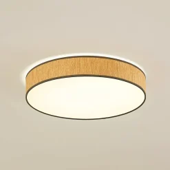 Lindby LED-kattovalaisin Jutis, beige, merilevä, Ø 50 cm