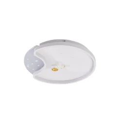 Lindby LED-kattovalaisin Kosmo, 40 cm, valkoinen, metalli, kuu