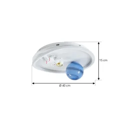 Lindby LED-kattovalaisin Kosmo, 40 cm, valkoinen, metalli, maa