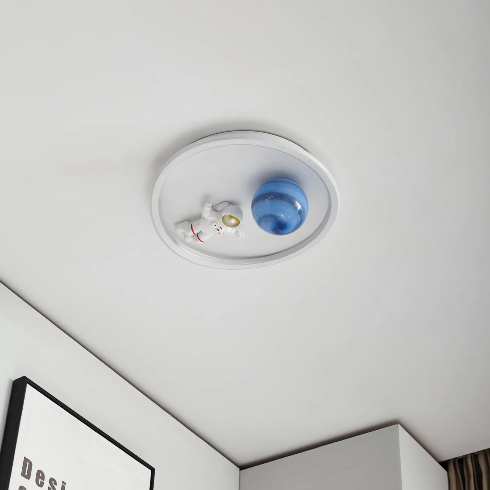 Lindby LED-kattovalaisin Kosmo, 40 cm, valkoinen, metalli, maa