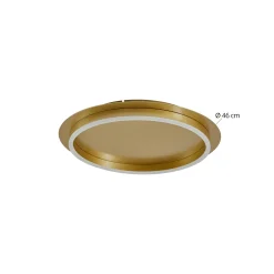 Lindby LED-kattovalaisin Kunis, kulta, muovia, Ø 46cm