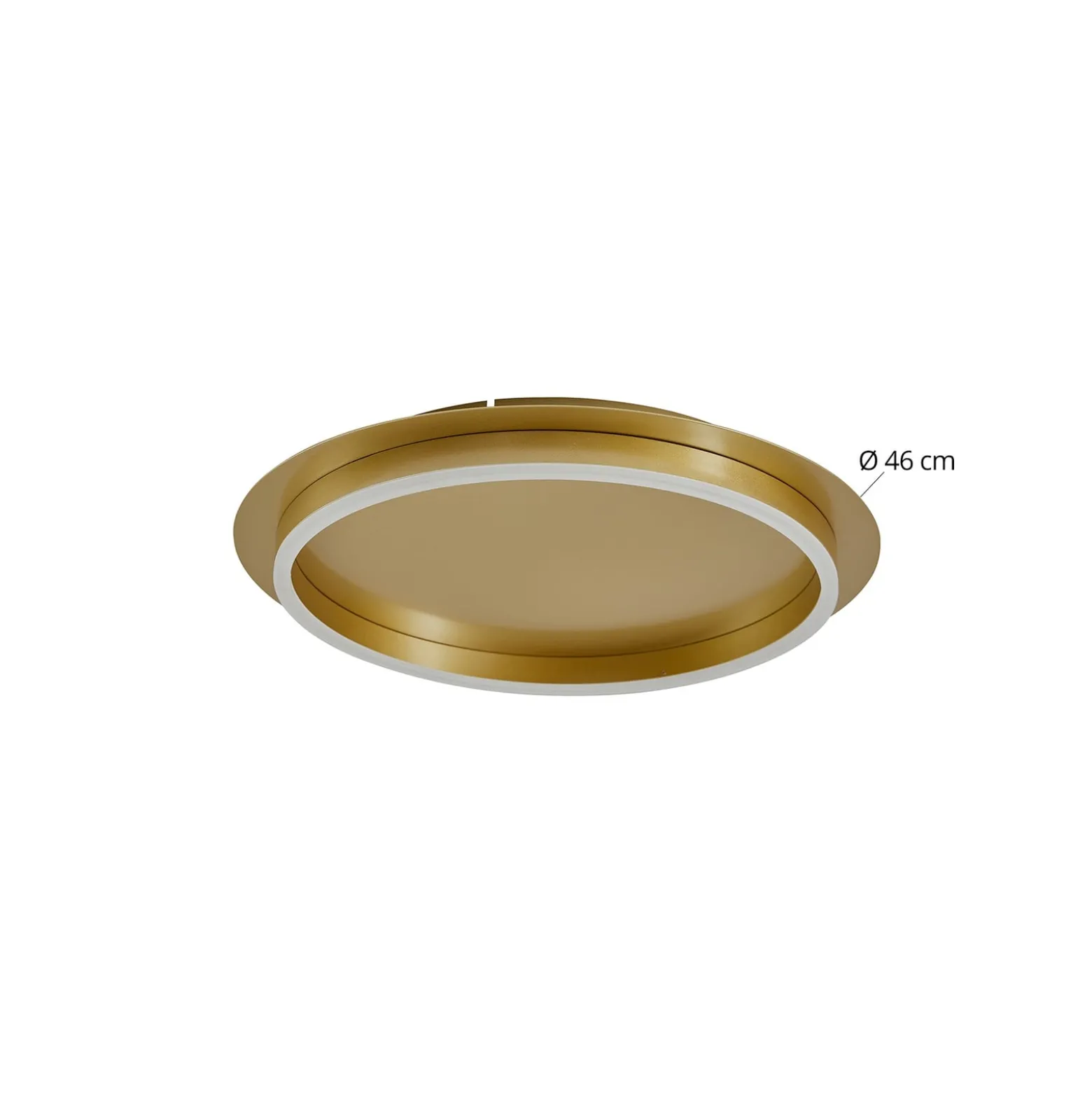 Lindby LED-kattovalaisin Kunis, kulta, muovia, Ø 46cm