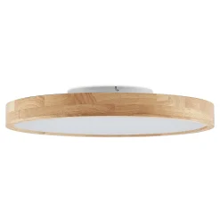 Lindby LED-kattovalaisin Lanira, Ø 60 cm, puu, kaukosäädin, CCT