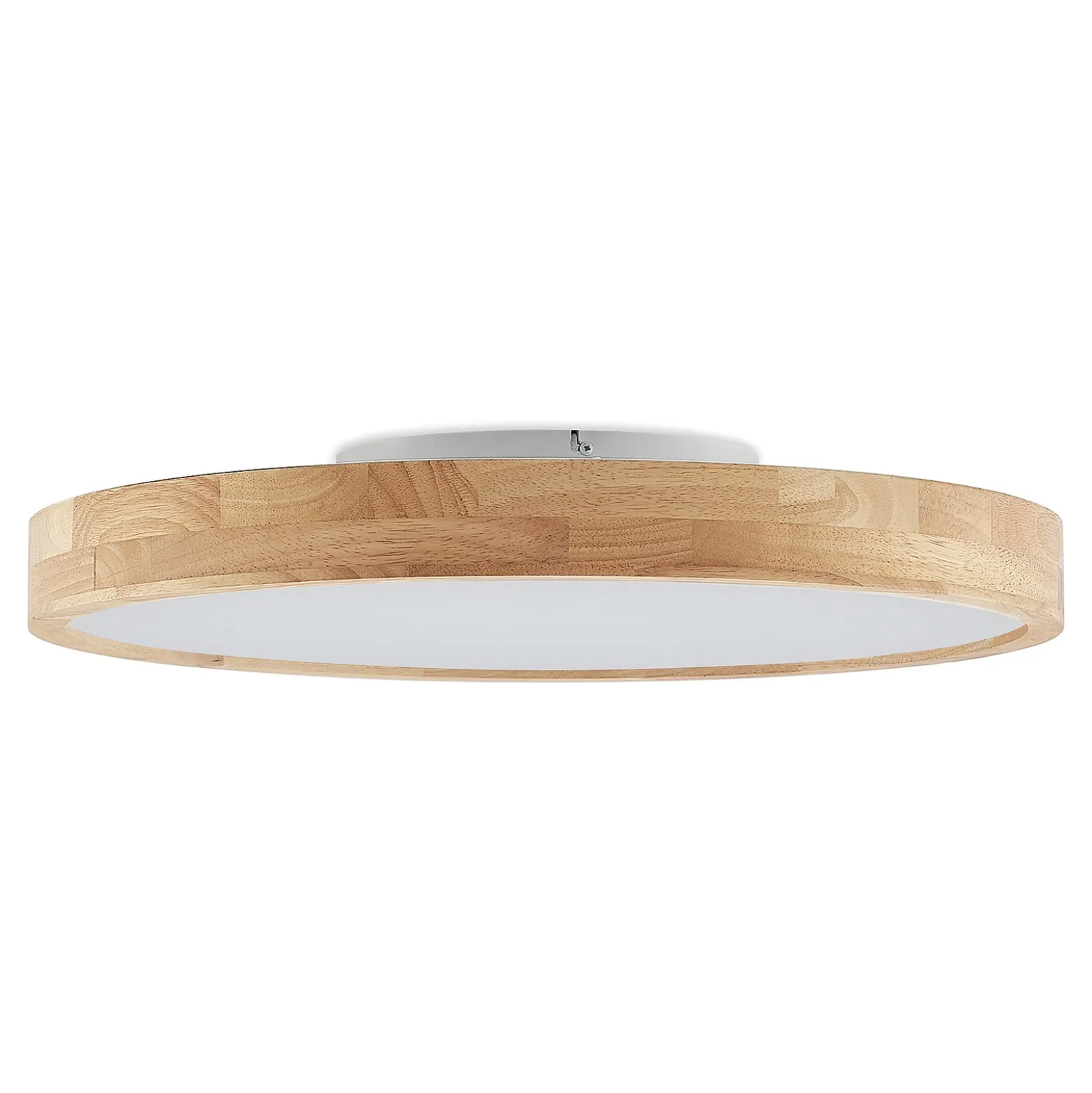Lindby LED-kattovalaisin Lanira, Ø 60 cm, puu, kaukosäädin, CCT