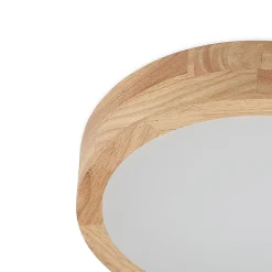 Lindby LED-kattovalaisin Lanira, Ø 30 cm, puu, kaukosäädin, CCT