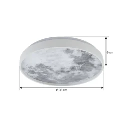 Lindby LED-kattovalaisin Lune, muovia, metallia, 38 cm