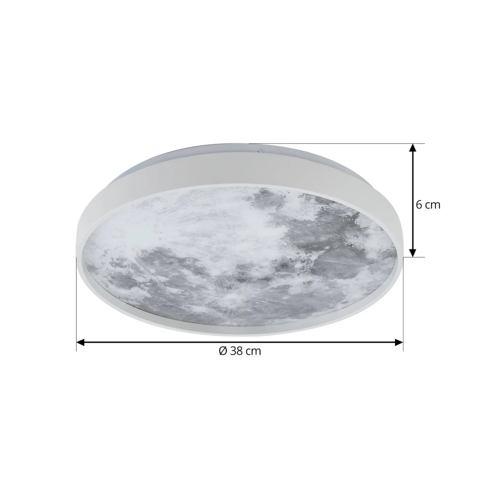 Lindby LED-kattovalaisin Lune, muovia, metallia, 38 cm