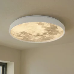 Lindby LED-kattovalaisin Lune, muovia, metallia, 38 cm