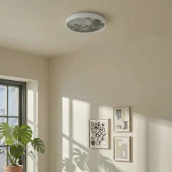 Lindby LED-kattovalaisin Lune, muovia, metallia, 38 cm